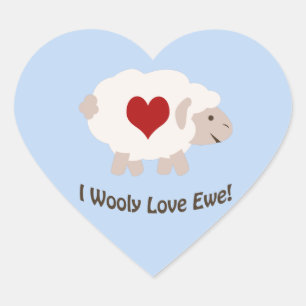 Pegatina En Forma De Corazón Me encanta Ewe
