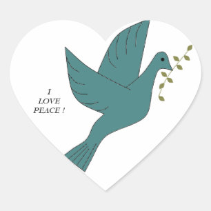 PEGATINA EN FORMA DE CORAZÓN ¡ME ENCANTA LA PAZ!