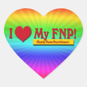 PEGATINA EN FORMA DE CORAZÓN ME ENCANTA MI FNP VALENTINE FAMILIAR FRACTICIONIST
