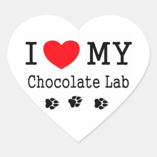 Pegatina En Forma De Corazón Me encanta mi laboratorio de chocolate
