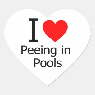 Pegatina En Forma De Corazón Me encanta orinar en las piscinas