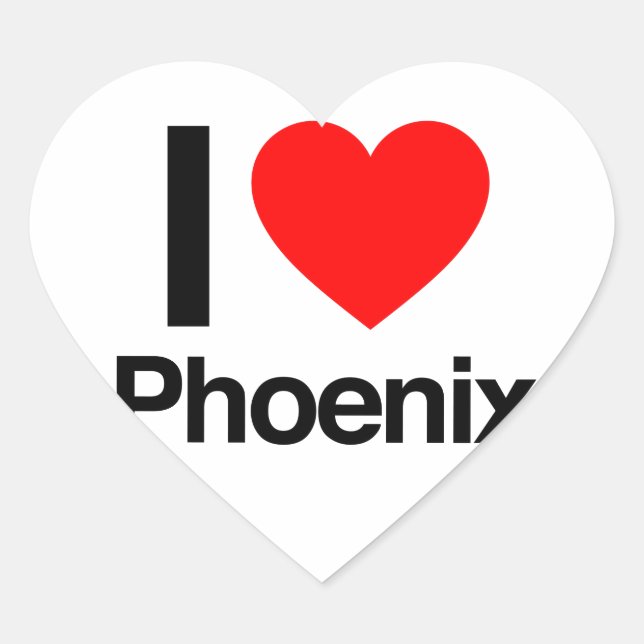 Pegatina En Forma De Corazón me encanta phoenix (Anverso)