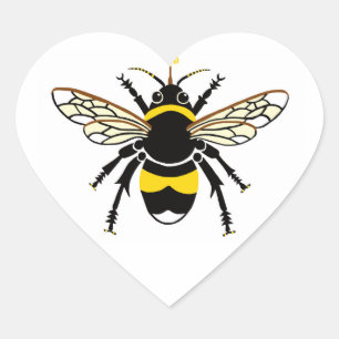 Pegatina En Forma De Corazón Me encantan las Abejas -Conservación- Ecología - N