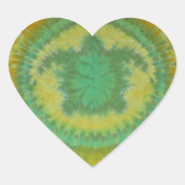 Pegatina En Forma De Corazón Me encantan las tortugas verdes tie Dye Phat Dyes