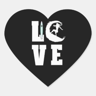 Pegatina En Forma De Corazón Me encantan los aficionados al surf