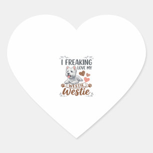 Pegatina En Forma De Corazón Me encantan los corazones y patas de perro Westie_