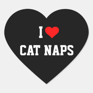 PEGATINA EN FORMA DE CORAZÓN ME ENCANTAN LOS NAPS CAT