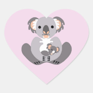 Pegatina En Forma De Corazón Me encantan los osos de KOALA - amante de los anim