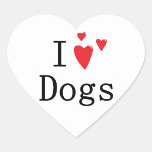 Pegatina En Forma De Corazón Me encantan los perros
