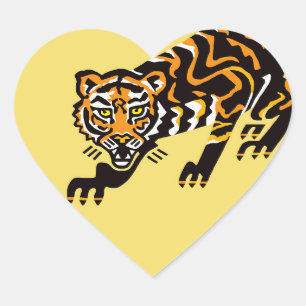 Pegatina En Forma De Corazón Me encantan los TIGRES - Vida silvestre - Naturale