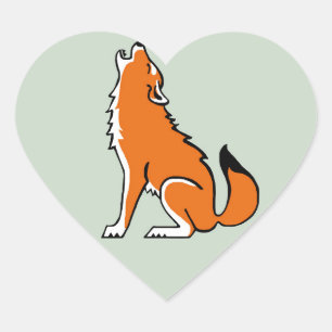 Pegatina En Forma De Corazón Me encantan los WOLVES Rojos - Vida silvestre - Na