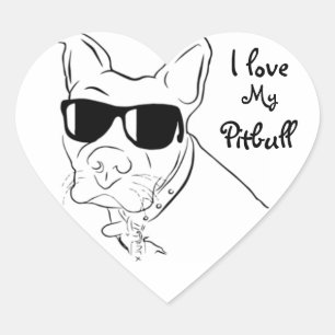 Pegatina En Forma De Corazón Me encantan mis Pegatinas de Pitbull