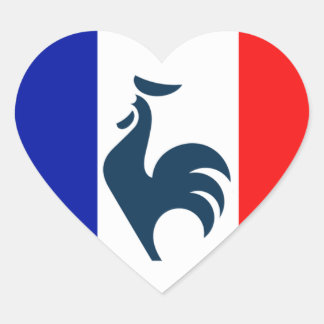 Pegatina En Forma De Corazón Me gusta a gallo bandera Francia