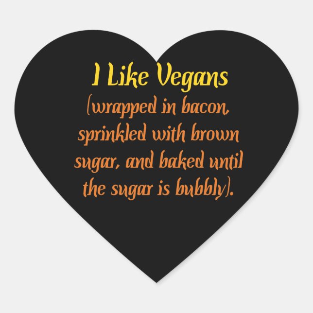 Pegatina En Forma De Corazón Me Gustan Los Vegetales (Anverso)