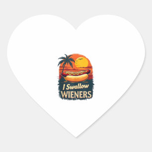 Pegatina En Forma De Corazón Me Trague Saucy Wieners Divertido Chiste Adulto Pe