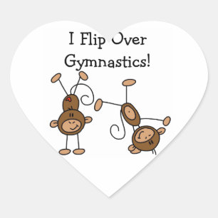 Pegatina En Forma De Corazón Me Volteo Sobre Gimnasia