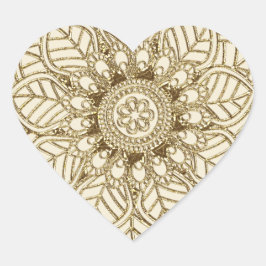 Pegatina En Forma De Corazón Mehndi Lace (Pegatinas en forma de corazón)