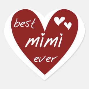 Pegatina En Forma De Corazón Mejor camisetas y regalos de Mimi Ever en el coraz
