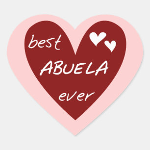 Pegatina En Forma De Corazón Mejor Corazón Rojo Abuela Jamás Camisetas y Regalo
