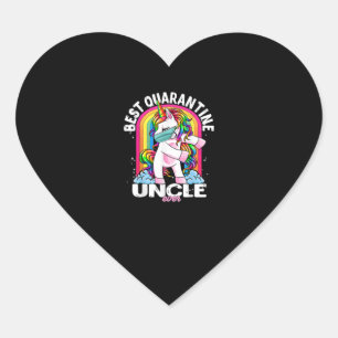 Pegatina En Forma De Corazón Mejor Cuarentena Tío Unicornio en Cuarentena