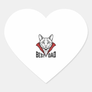 Pegatina En Forma De Corazón Mejor diseño de grabado vintage de gato vampiro pa