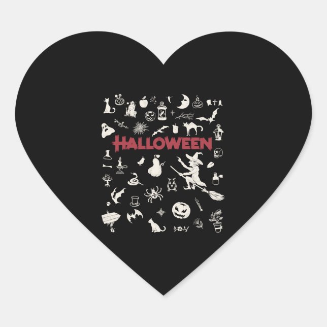 Pegatina En Forma De Corazón Mejor Halloween (Anverso)