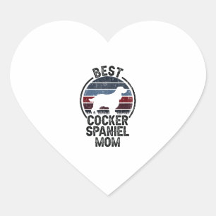 Pegatina En Forma De Corazón Mejor Madre Perro - Cocker Español Vintage