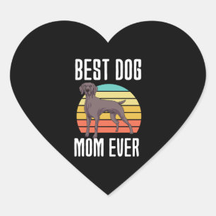 Pegatina En Forma De Corazón Mejor Madre Perro Ever Weimaraner