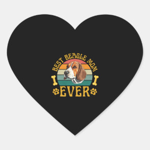 Pegatina En Forma De Corazón Mejor Mamá Beagle, Canina De Perro Beagle Graciosa