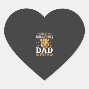 Pegatina En Forma De Corazón Mejor padre de Airedale Terrier de todos los tiemp