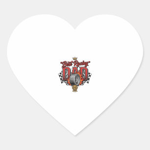 Pegatina En Forma De Corazón Mejor Papá de Carreras Neumático Vintage Día del P