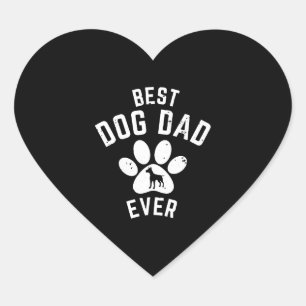 PEGATINA EN FORMA DE CORAZÓN MEJOR PAPÁ DE PERRO DE LA HISTORIA