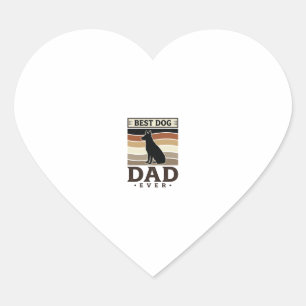 Pegatina En Forma De Corazón Mejor papá de perro vintage diseño de amante de pe