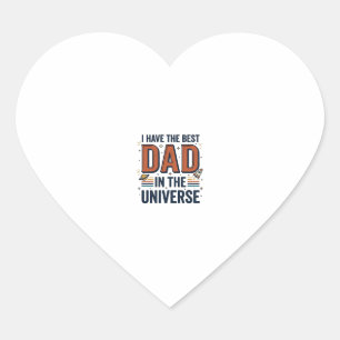 Pegatina En Forma De Corazón Mejor Papá del Universo Diseño de Vector Espacial_
