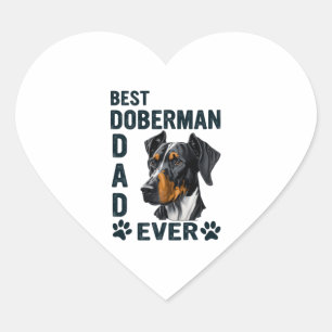 Pegatina En Forma De Corazón Mejor Papá Doberman