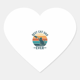 Pegatina En Forma De Corazón Mejor Papá Gato de Todos los Tiempos Diseño de Cam
