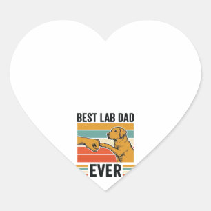 Pegatina En Forma De Corazón Mejor Papá Lab Ever Diseño de Camiseta Vintage Lab