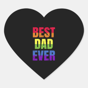 Pegatina En Forma De Corazón Mejor Papá Nunca - Mejor Papa Orgullo LGBT