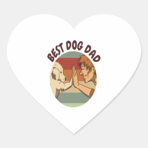 Pegatina En Forma De Corazón Mejor Papá Perro