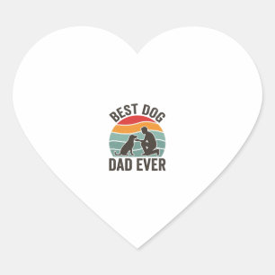 Pegatina En Forma De Corazón Mejor Papá Perro de Todos los Tiempos Diseño Vinta