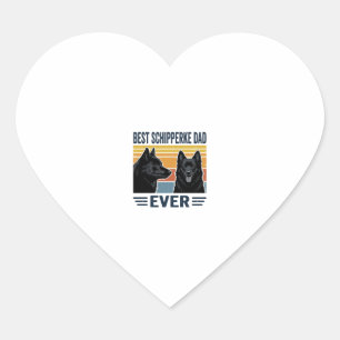Pegatina En Forma De Corazón Mejor Papá Schipperke de Todos los Tiempos Diseño 
