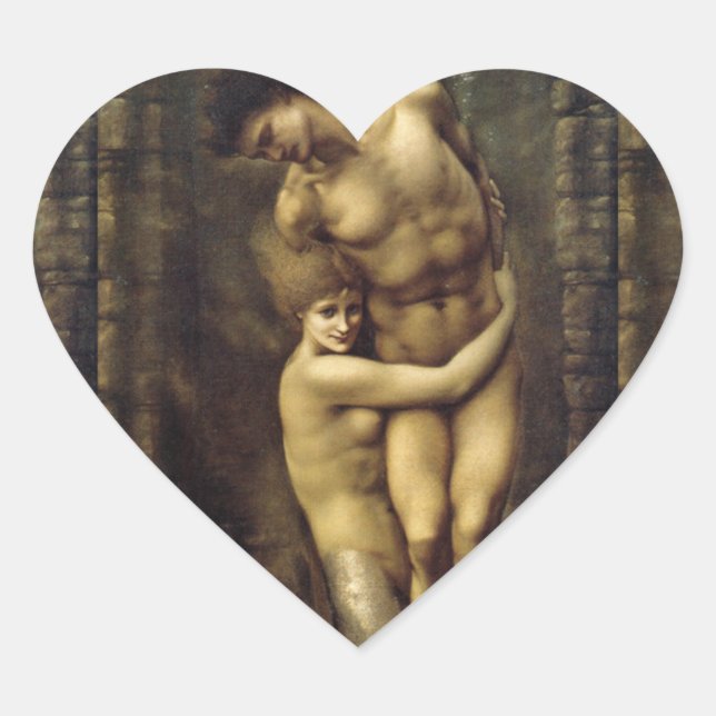 Pegatina En Forma De Corazón Mermaid (Anverso)