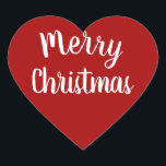 Pegatina En Forma De Corazón Merry Christmas Red<br><div class="desc">Dulce Red Merry Pegatina de Navidad. Personalizable. Encuentre más pegatinas y etiquetas de gran calidad en varios colores en nuestra tienda de Zazzle, Life on Memory Lane, y compruebe con frecuencia que descubrirá nuevos y emocionantes diseños en nuestra creciente gama de colecciones. Póngase en contacto con nosotros si tiene alguna...</div>