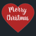 Pegatina En Forma De Corazón Merry Christmas Red<br><div class="desc">Dulce Red Merry Pegatina de Navidad. Personalizable. Encuentre más pegatinas y etiquetas de gran calidad en varios colores en nuestra tienda de Zazzle, Life on Memory Lane, y compruebe con frecuencia que descubrirá nuevos y emocionantes diseños en nuestra creciente gama de colecciones. Póngase en contacto con nosotros si tiene alguna...</div>