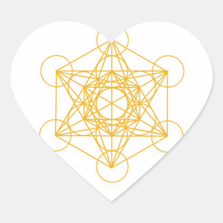Pegatina En Forma De Corazón Metatron Cube Gold