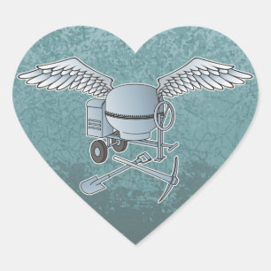 Pegatina En Forma De Corazón Mezcla de hormigón azul-gris