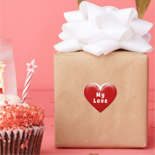 Pegatina En Forma De Corazón Mi amor el corazón rojo