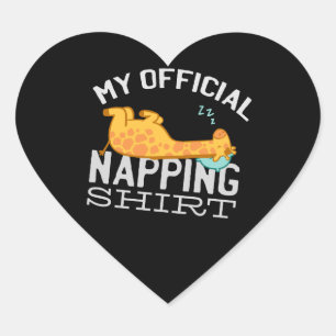 Pegatina En Forma De Corazón Mi camisa oficial para dormir la siesta - Jirafa p