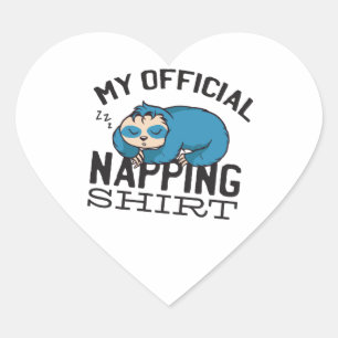 Pegatina En Forma De Corazón Mi camiseta oficial para dormir la siesta - Lazy l