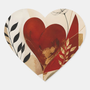 Pegatina En Forma De Corazón Mi corazón es tuyo siempre corazón rojo romántico 